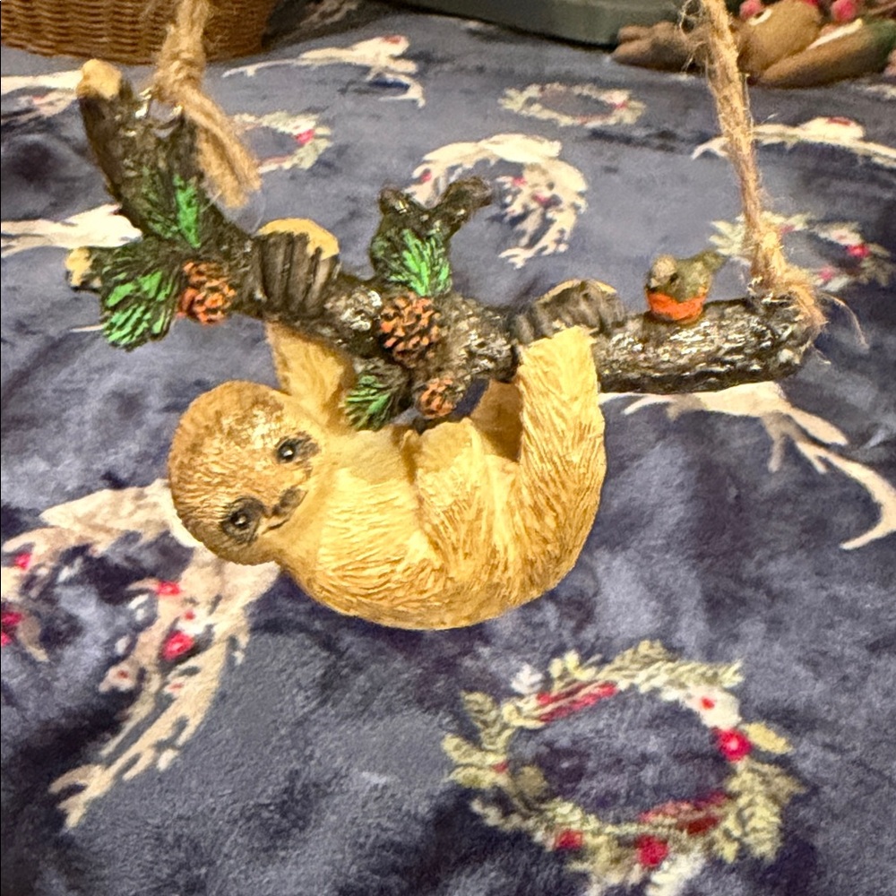Adorable Sloth Ornament with Rope Hanger - Picture 2 of 9